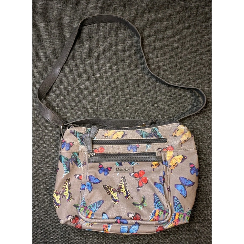 Multisac Butterfly All Over Print Zippy Crossbody Colourful Shoulder Purse Bag